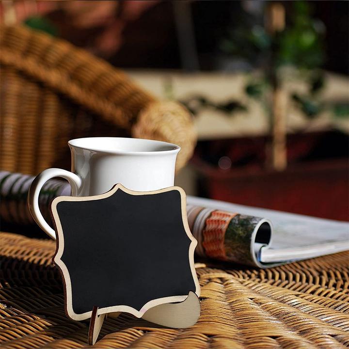 Image du produit I Am Creative Mini Holz Namensschilder Deko Kreide Tafel 20er Set