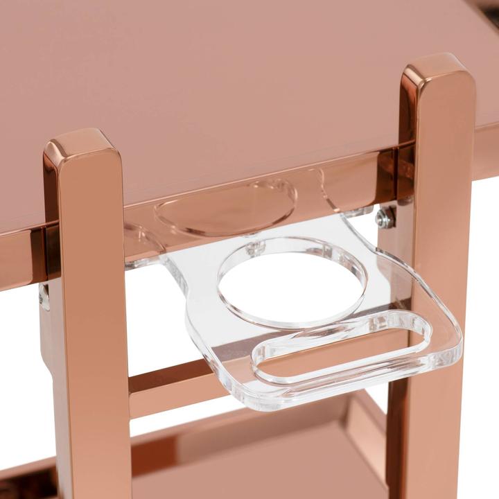 Actual product image Physa Beauty Trolley - 2 folding shelves - up to 10 kg - rose gold - stainless steel