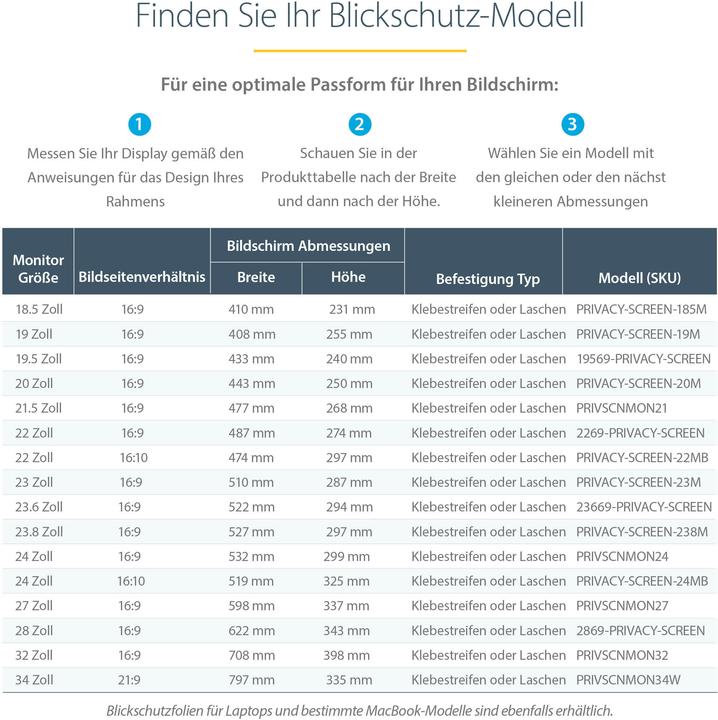 Nutritional values and ingredients StarTech 28" Privacy Filter (28", 16:9)