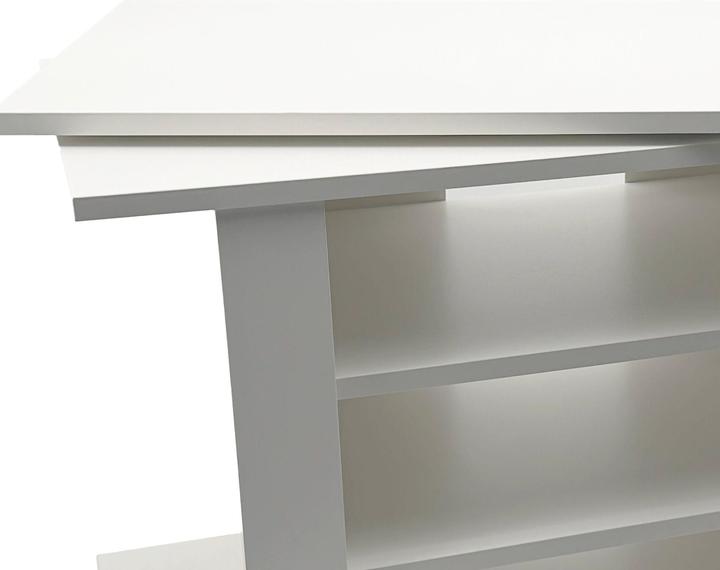 Produktbild FineBuy TV Lowboard mit Rollen Weiss 78cm HiFi Bank Rollen Fernsehtisch TV Möbel drehbar