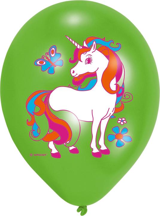 Produktbild Neutral Latexballons Einhorn 6 Stk. 9902173 pink, grün 27.5cm (6 x)