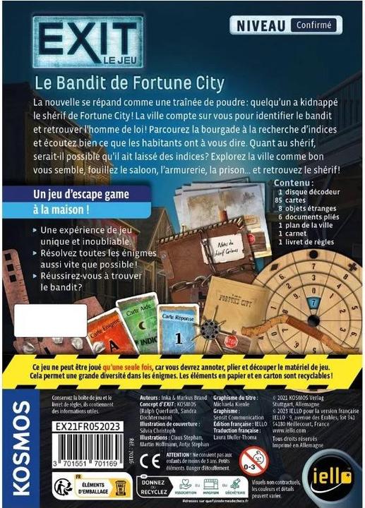 Actual product image Iello Jeu - Exit : Le Bandit de Fortune City (Confirmé)