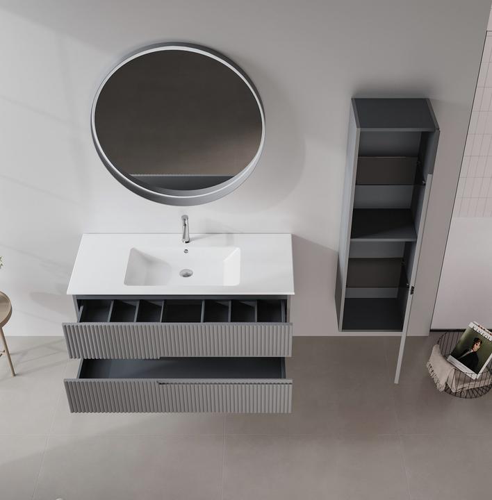Produktbild Homitis Moonlight 120 v2 Bathroom Cabinet With Sink & Mirror Set (2 Pieces)
