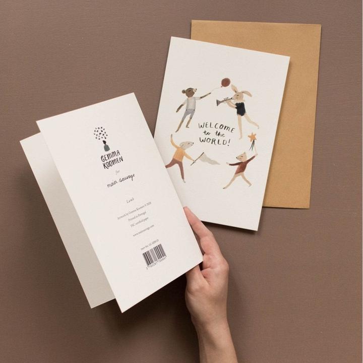 Immagine prodotto Main Sauvage Gefaltete A5-Karte - Willkommen auf der Welt (1 pz.)