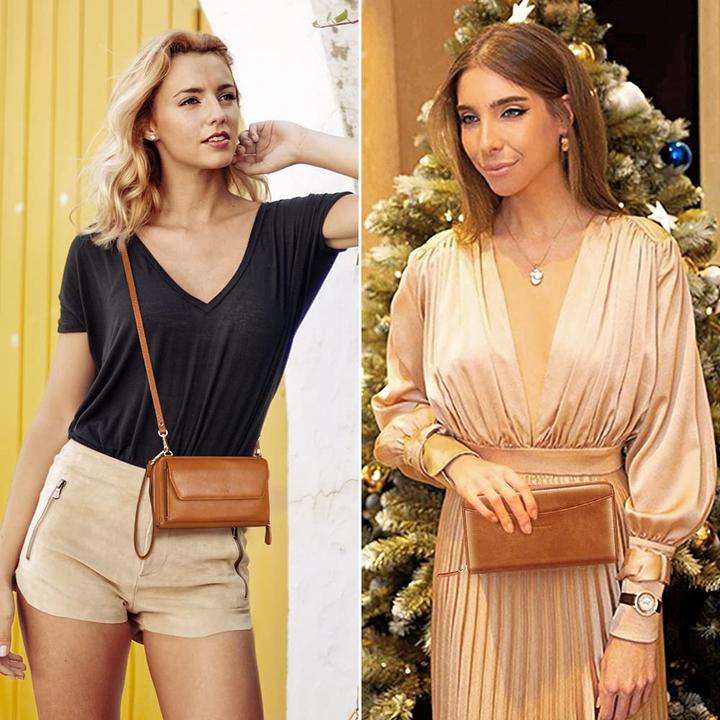 Immagine prodotto Only-Bags.Store Kleines Portemonnaie mit Kreditkartenfächern, Handytasche mit Reissverschluss um 2 Riemen