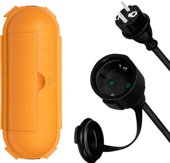 Produktbild LogiLink Netzkabelverlängerung-Set, CEE7/7 zu CEE 7/3 + Schutzbox, 3 m (CEE 7/3, 3 m)