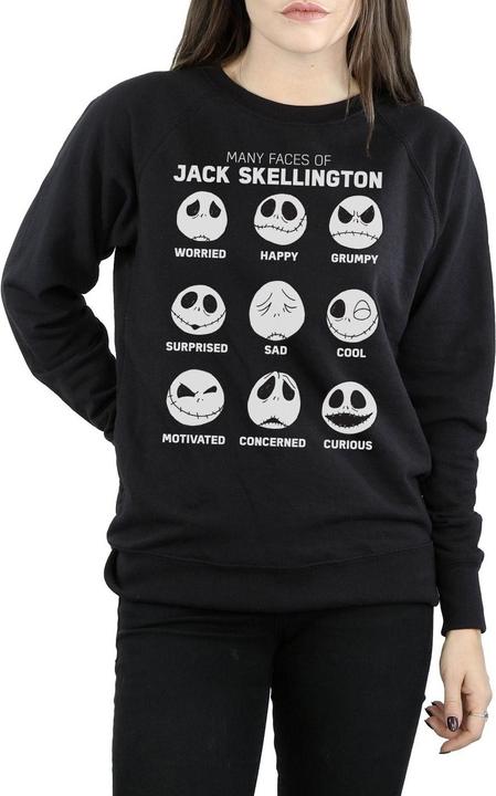 Actual product image Disney Womens/Ladies Nightmare Before Christmas The Many Faces Of Jack Sweatshirt (XXL)