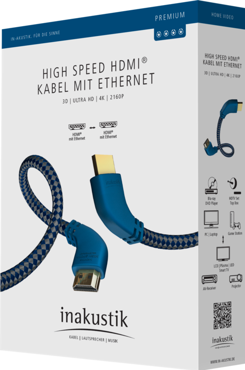 Produktbild Inakustik Premium HDMI Kabel mit Ethernet - Hook (1.50 m, HDMI)