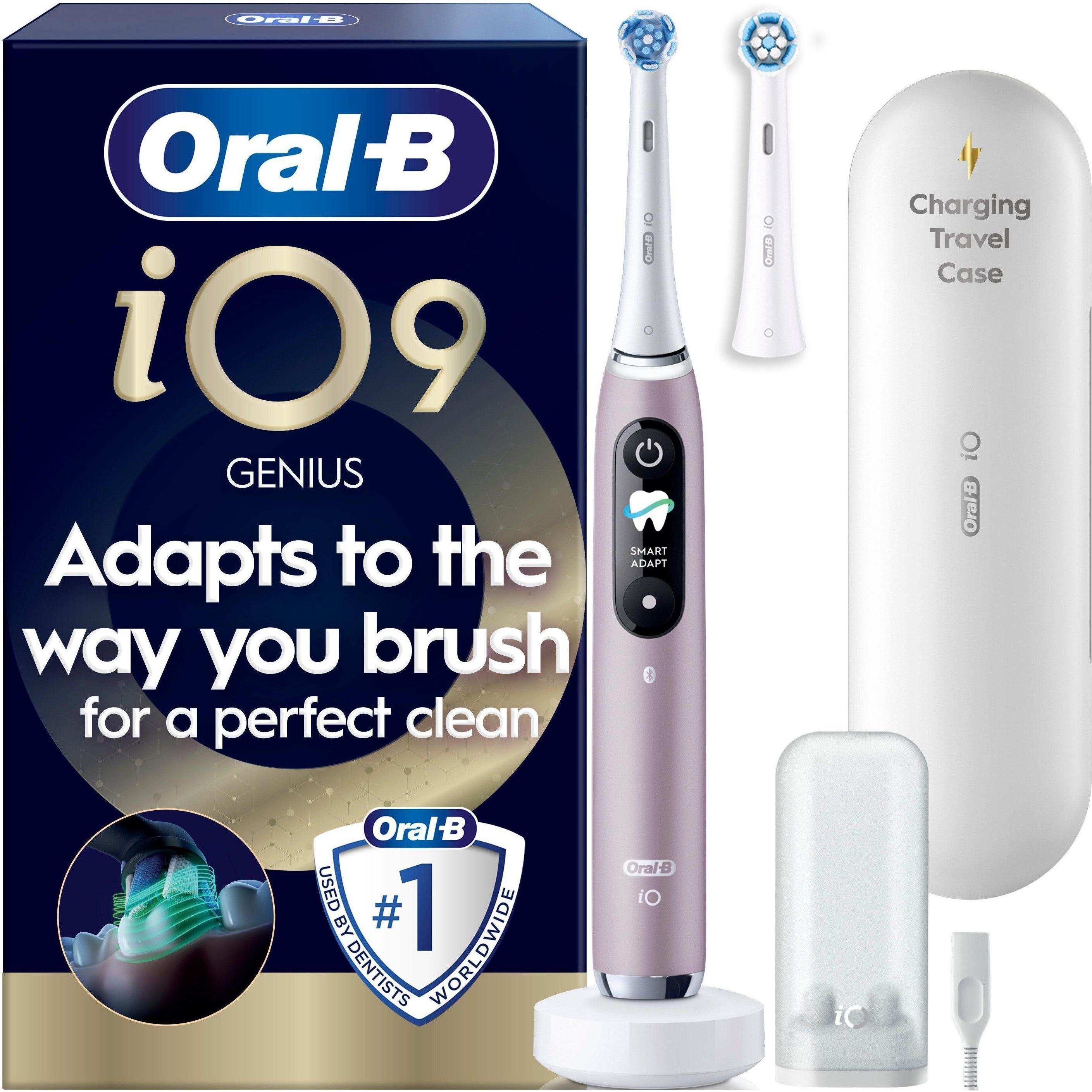 Oral-B, Spazzolino elettrico, Oral B - iO9 Electric Toothbrush - Rose - 2 Brush Head, Charging Travel Case