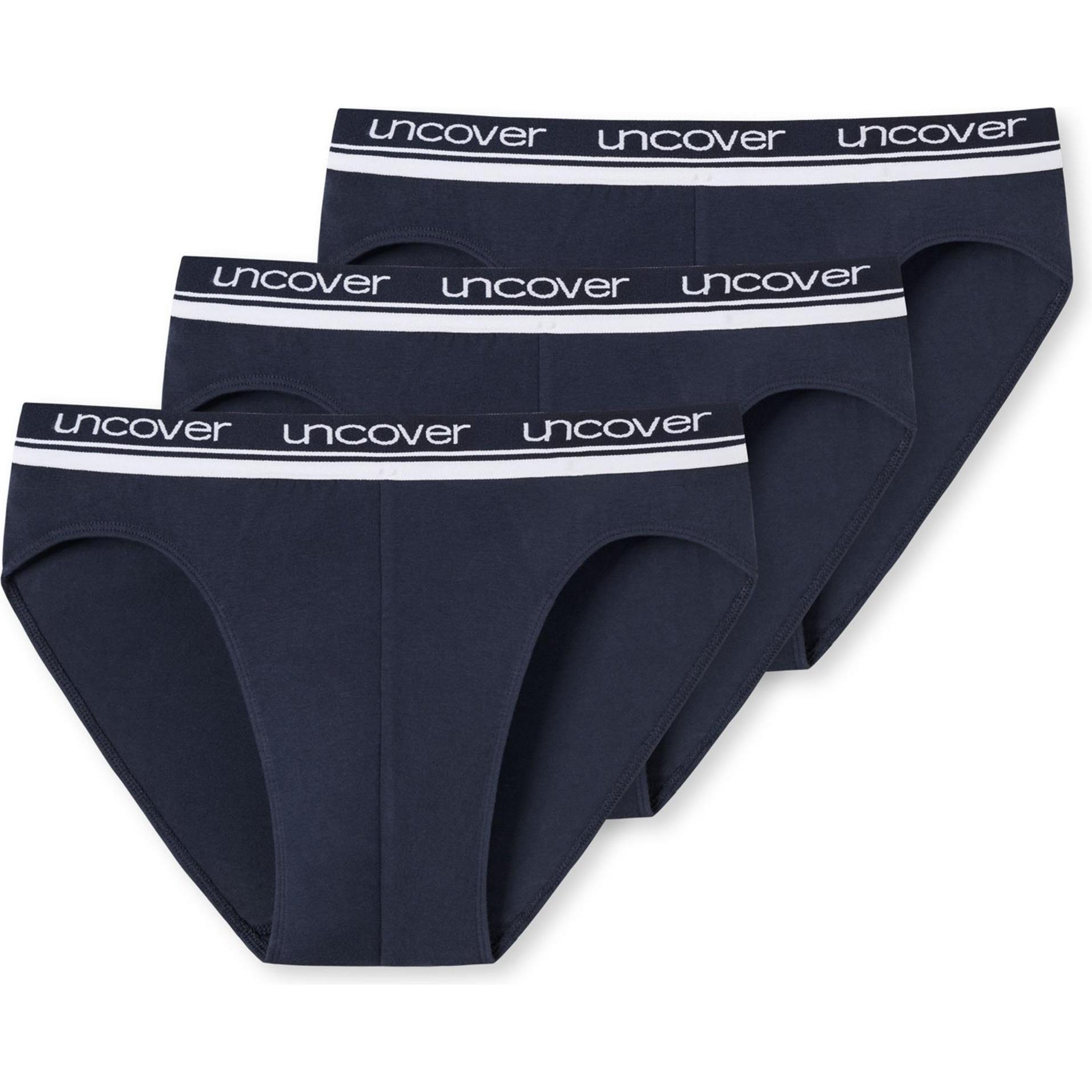 Uncover by Schiesser, Herren, Unterhosen, Slip Casual Bequem sitzend, Blau, (L, 3er Pack)
