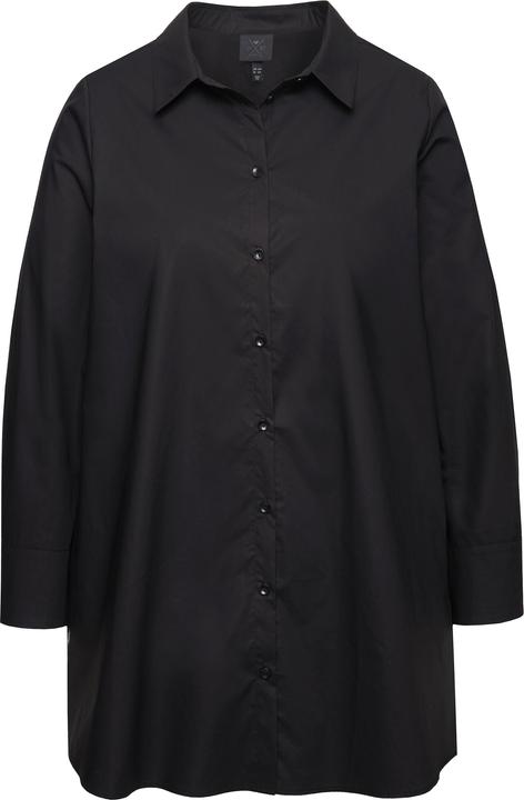 Actual product image Ulla Popken Paper Touch Long Sleeve Button Down Tunic Blouse (50, 52)