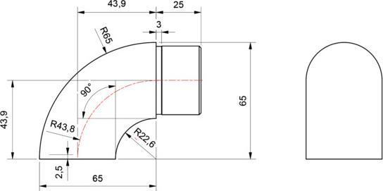 Produktbild Werkstarck Endbogen 90° flache Ausführung (Edelstahl A2)