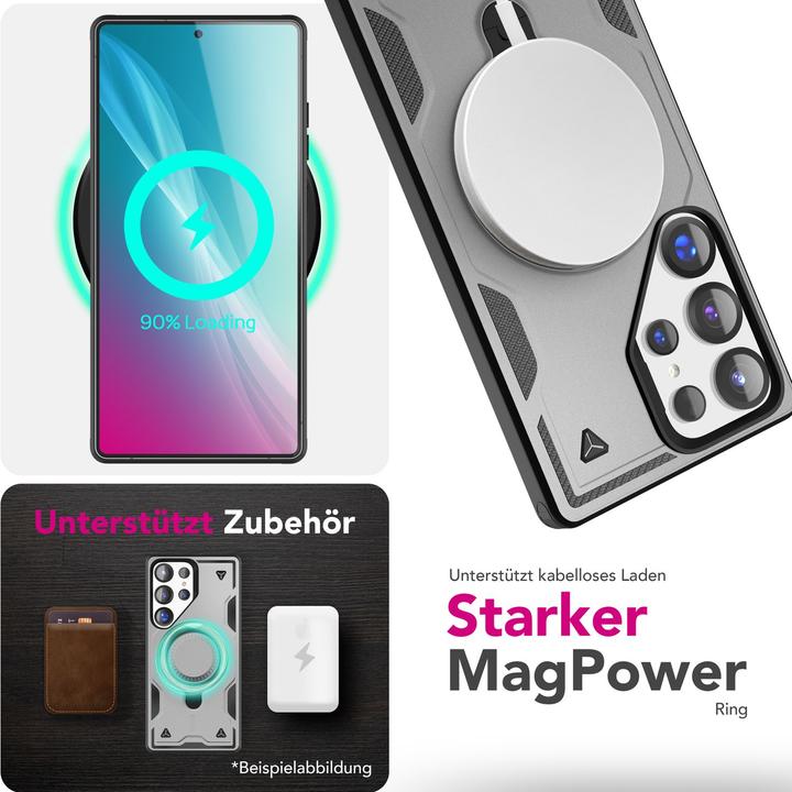 Image du produit Nalia Stormguard - Stossfeste Armor Ring Hülle für MagSafe - Military Kickstand Hardcase (Samsung Galaxy S25 Ultra)