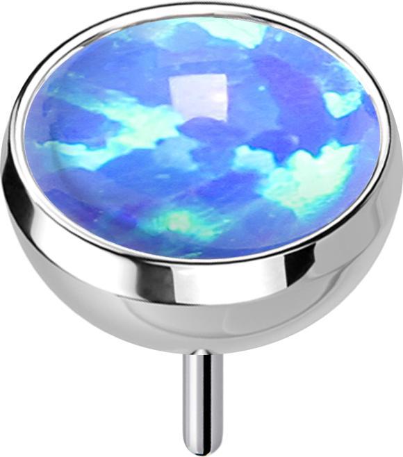 Image du produit Star Piercing Threadless demi-sphère argentée avec opale bleue (Titane, sans laiton)