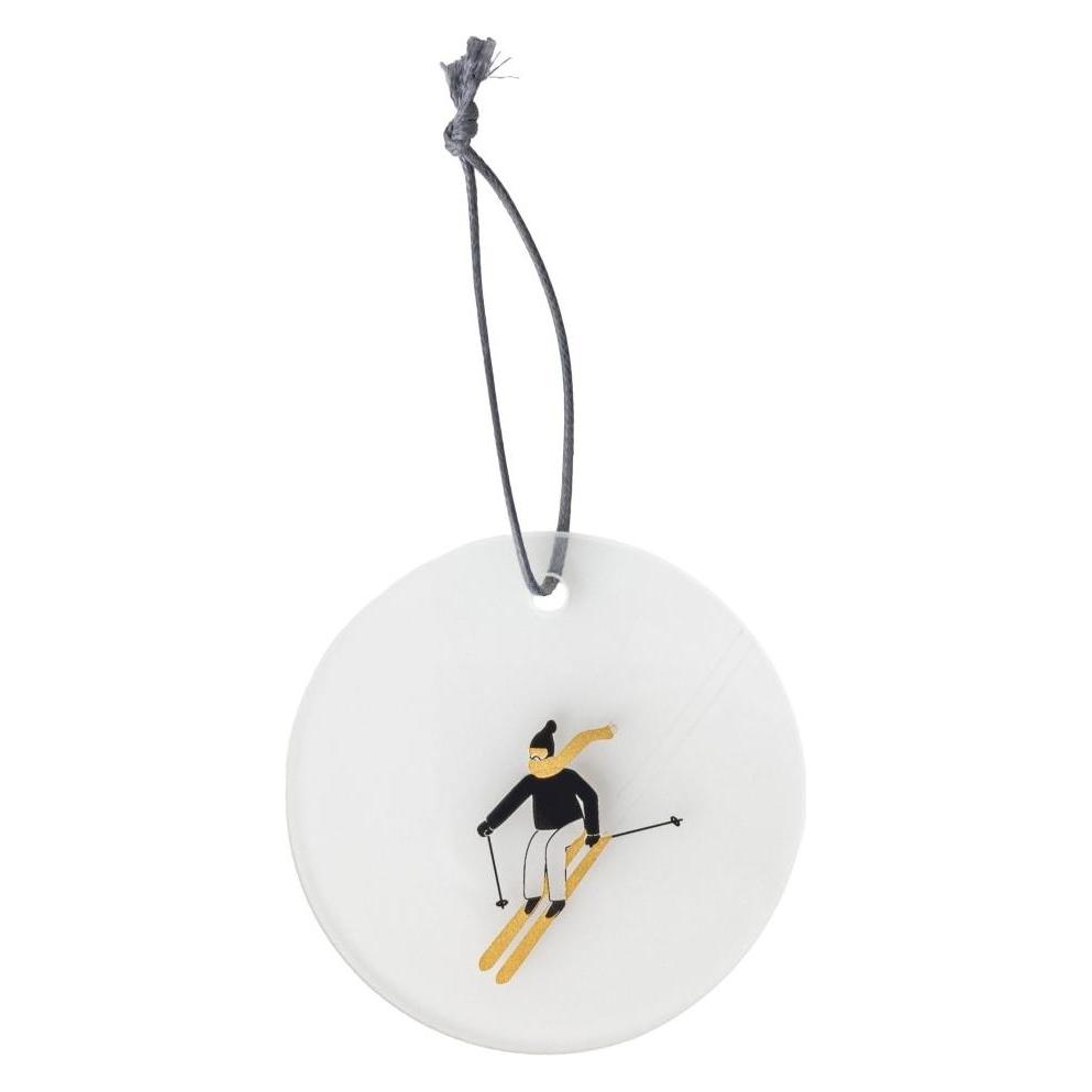 Räder, Kerstboomdecoraties, Glasanhänger „Schneetag“, Skier