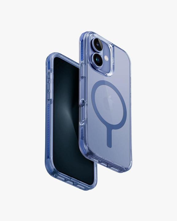 Actual product image Uniq etui Combat iPhone 16 6.1" Magclick Charging niebieski/pearl blue (Apple iPhone 16)