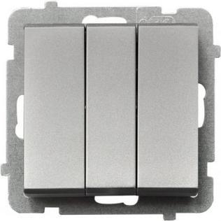 Ospel Dreifachschalter Sonata 10AX IP20 silber matt (ŁP-13R, Taster + Schalter, Silber