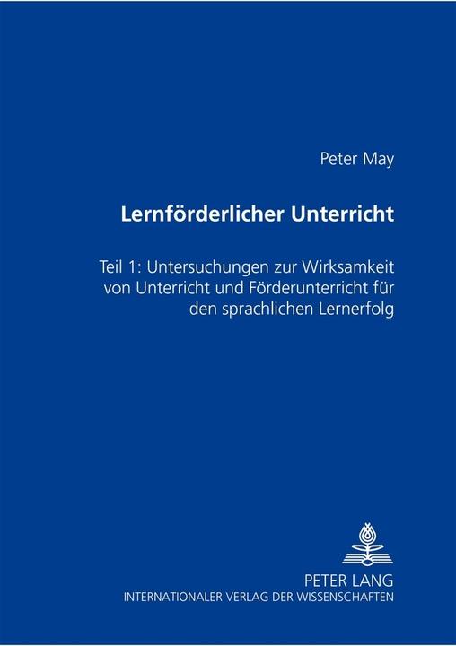 Produktbild Lernförderlicher Unterricht (Deutsch, Peter May, 2001)