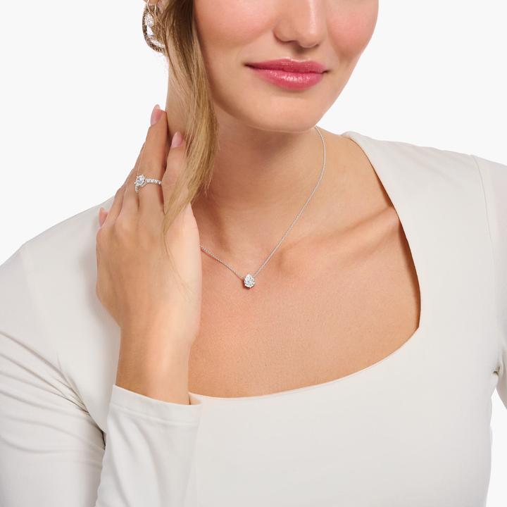 Immagine prodotto Thomas Sabo Collana con ciondolo a goccia in argento bianco (Argento 925, 40 cm)