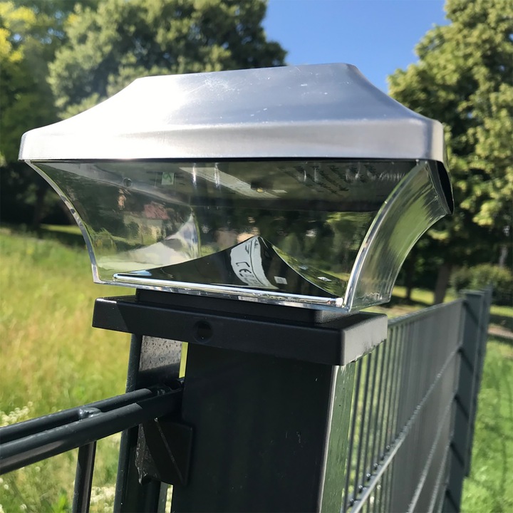 Produktbild EZ Solar Zaunpfostenleuchte Solar, Edelstahl (IP44)