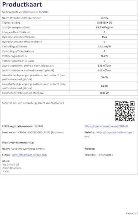 Immagine prodotto Candy CMB655X DE (Cappuccio)