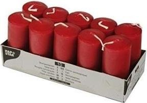 Actual product image Papstar Pillar candles, 40 mm, red, pack of 10 Diameter: 40 mm, Height: 90 mm, Burn time: approx. 9 hours (10 pcs.)