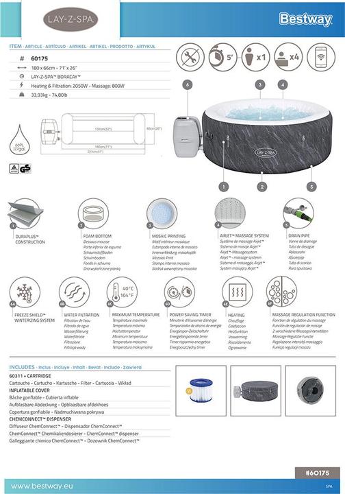 Produktbild Bestway Lay-Z-Spa Boracay (4 Personen)