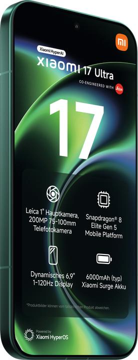 Image du produit Xiaomi 17 Ultra (512 Go, Vert étoilé, 6.90", Double SIM, 5G)