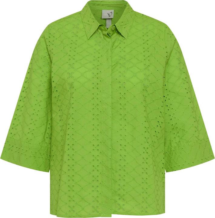 Actual product image Ulla Popken Eyelet Embroidered Cotton 3/4 Sleeve Blouse (50, 52)