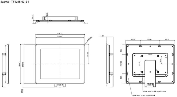 Produktbild iiyama TF1215MC-B1 (1024 x 768 Pixel, 12")
