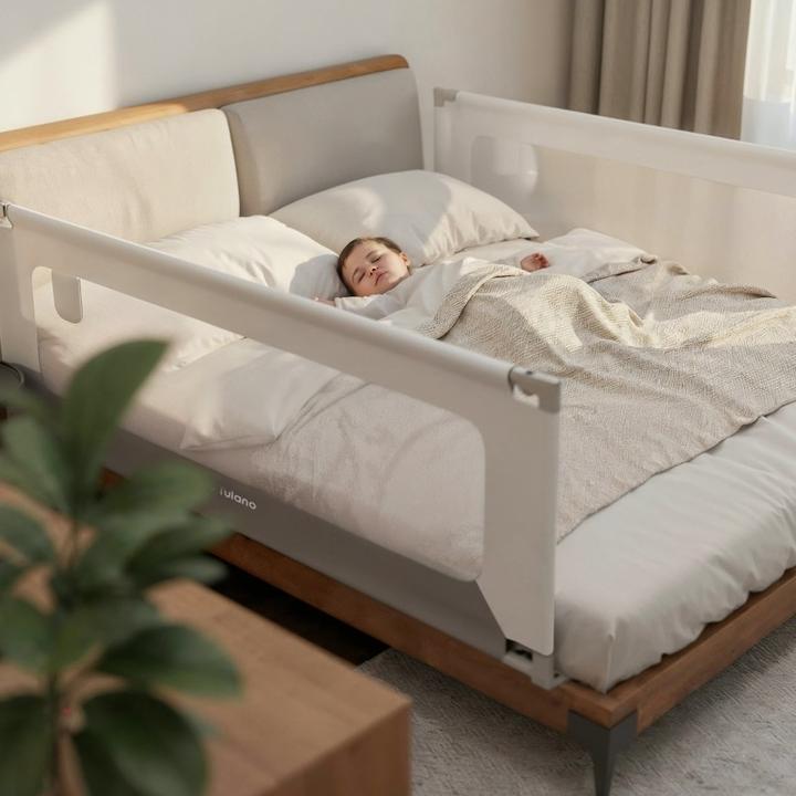 Image du produit Tulano Sicherheitsgeländer für Bett 180cm Abdeckung 48 Weiss-Grau
