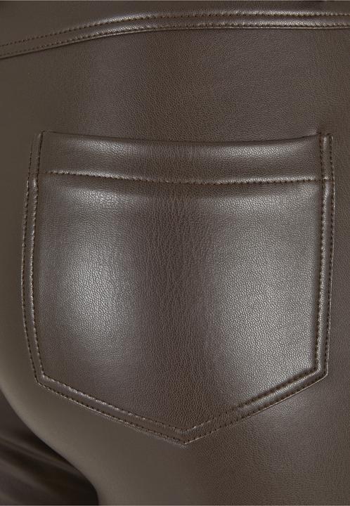 Actual product image Urban Classics Ladies Mid Waist Synthetic Leather Pants (28)