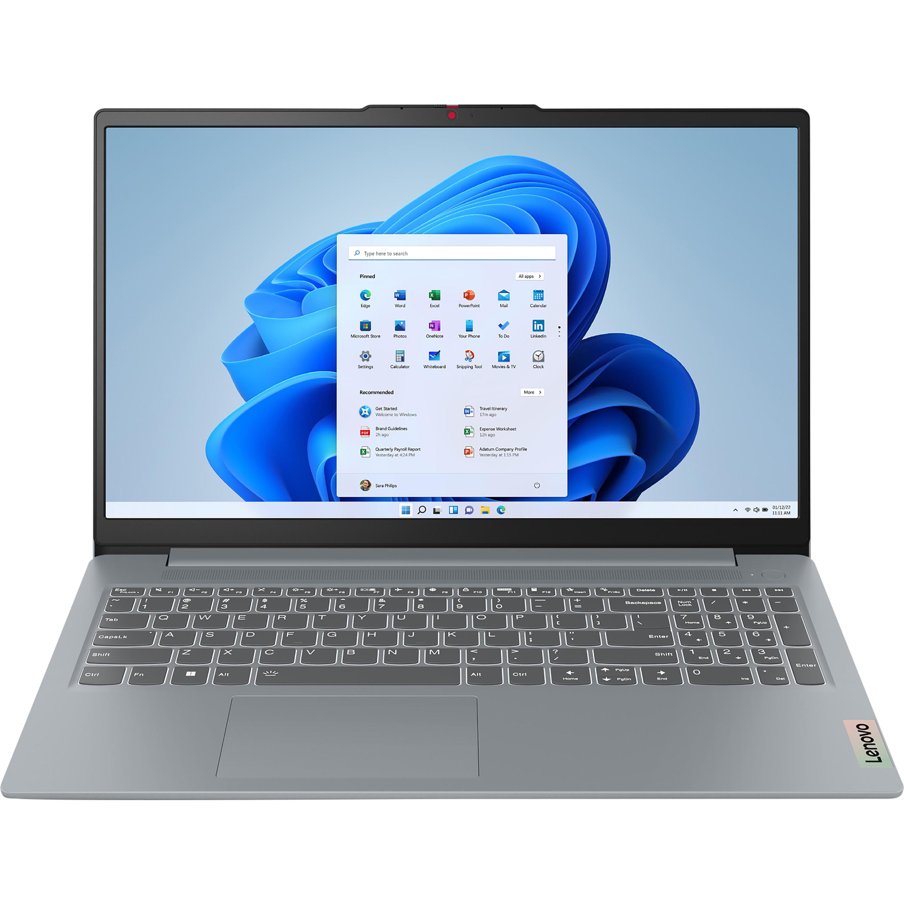 Lenovo IdeaPad Slim 3 (15.60", 512 GB, 16 GB, DE, Intel Core i5-12450H), Notebook, Grau