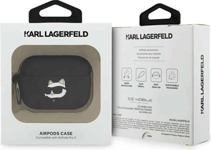 Produktbild Karl Lagerfeld - Silicone Choupette Head 3D (KLAP3RUNCHK) - Apple AirPods Pro 3 - Black (Kopfhörer Hülle)