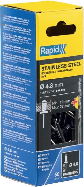 Rapid Edelstahl Blindniete Ø 4,8 x 25 mm