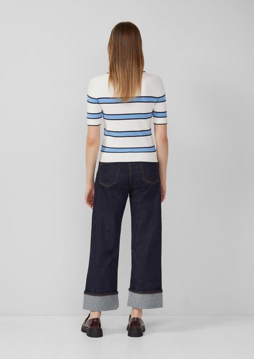 Produktbild s.Oliver Strickpullover Verkürztes Strick-Polo im Slim Fit (40)