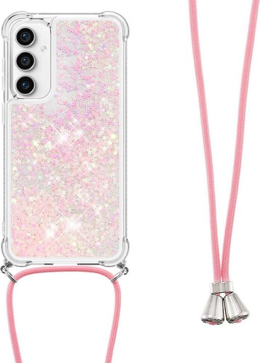Immagine prodotto Cover-Discount Galaxy S23 FE - Cover glitterata con cordino rosa (Samsung Galaxy S23 FE)
