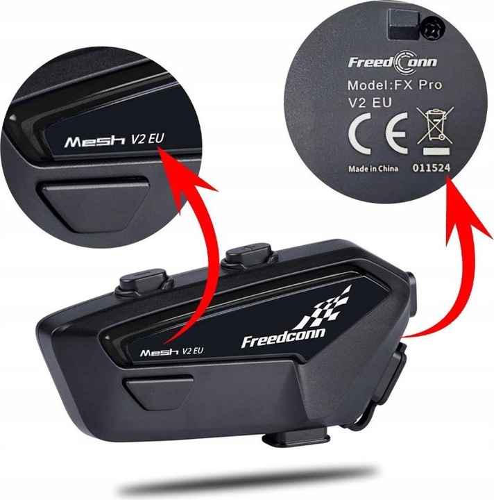 Produktbild FreedConn Interkom motocyklowy FreenConn FX Pro V2 EU MESH (1er Set)
