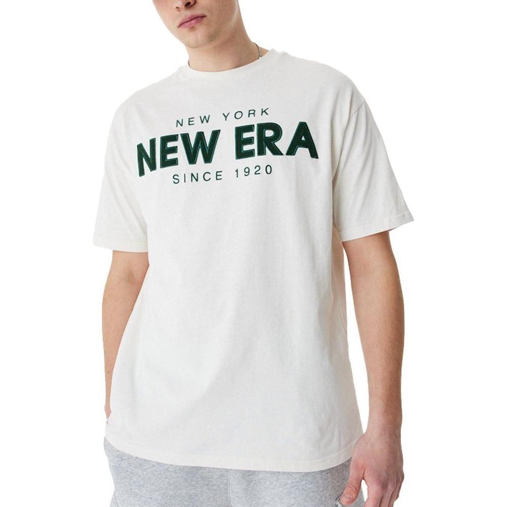 New Era, Herren, Shirt, Oversized Shirt - BRAND LOGO off white - L, Weiss, (L)