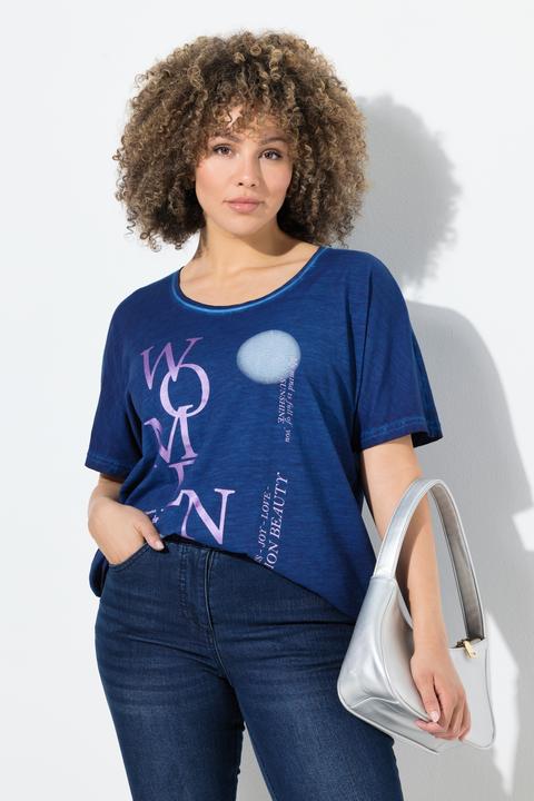Produktbild Ulla Popken T-Shirt, Schriftmotiv, Oversized, Rundhals, Halbarm (62)