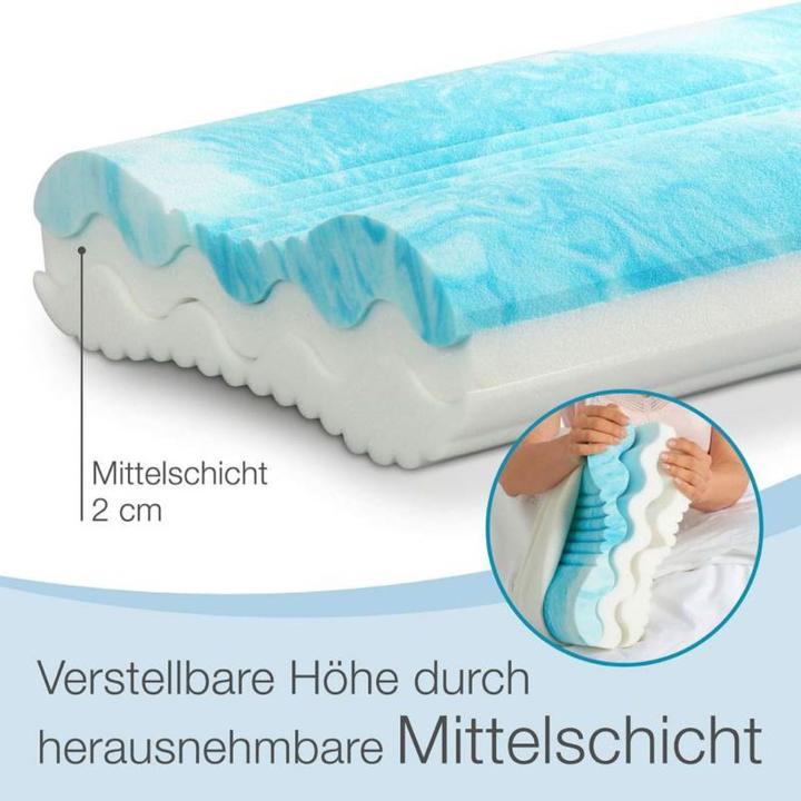 Produktbild Bestschlaf Gelschaum Nackenstützkissen, höhenverstellbar (35 x 60 cm)