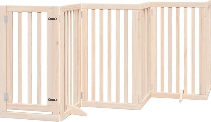 Produktbild VidaXL Hundetor mit Tür Faltbar Absperrgitter Hunde Schutzgitter 12-tlg. Holz (30 cm)