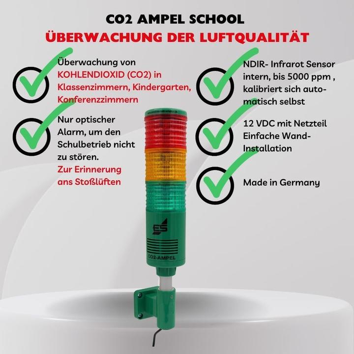 Produktbild Schabus CO2 Ampel/Luftgütesensor Ampel zur Raumluftüberwachung "School"