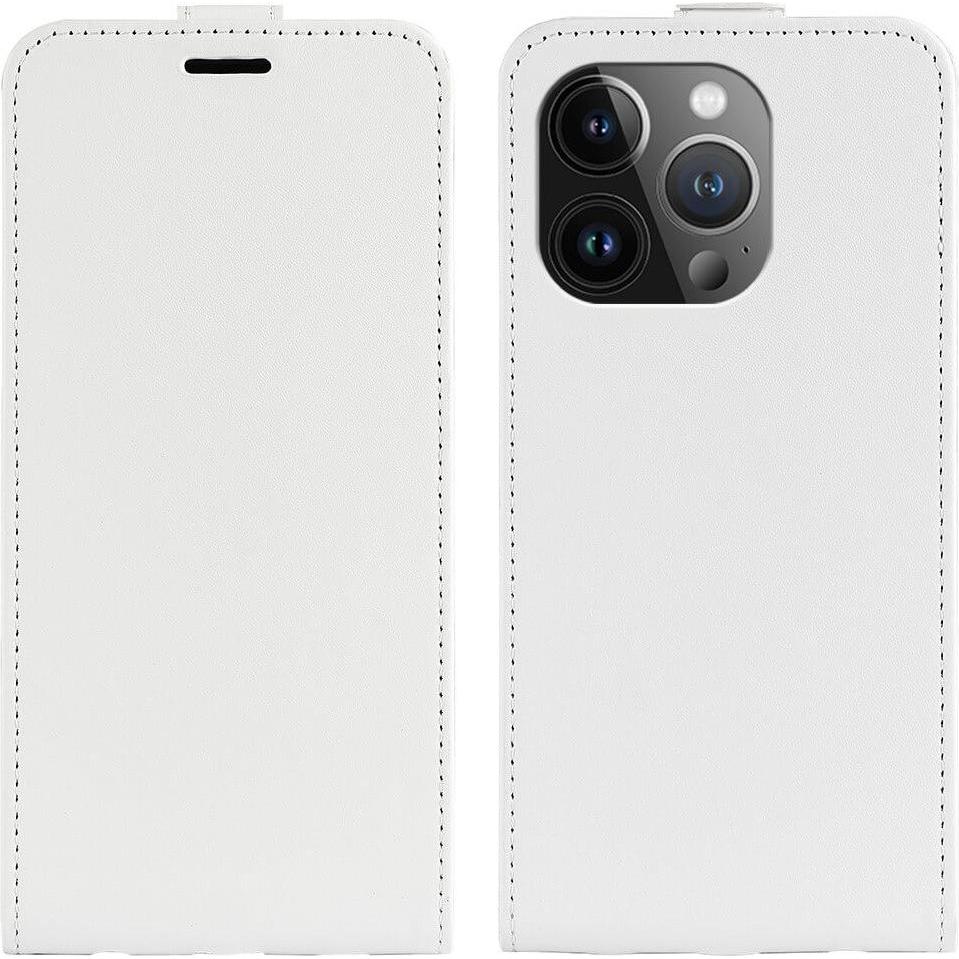 Thumbnail - Cover-Discount iPhone 15 Pro - Klassisches Flip Case vertikal weiss (Apple iPhone 15 Pro), Smartphone Hülle, Weiss