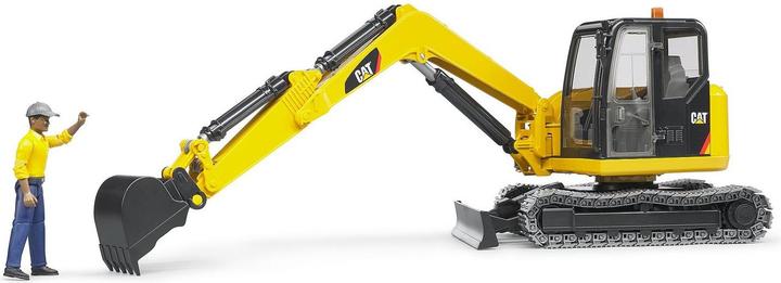 Actual product image Bruder Cat mini excavator with construction worker