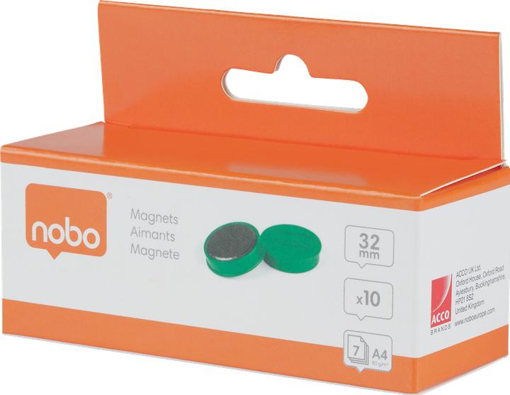 Actual product image Nobo Magnet round 32mm 1915303 green 10 pieces (10 x)