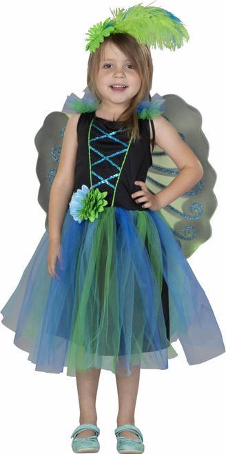 Actual product image MICA Festival Costume - Peacock fairy - for children - 3 pieces - different sizes 110/116 (110, 116)