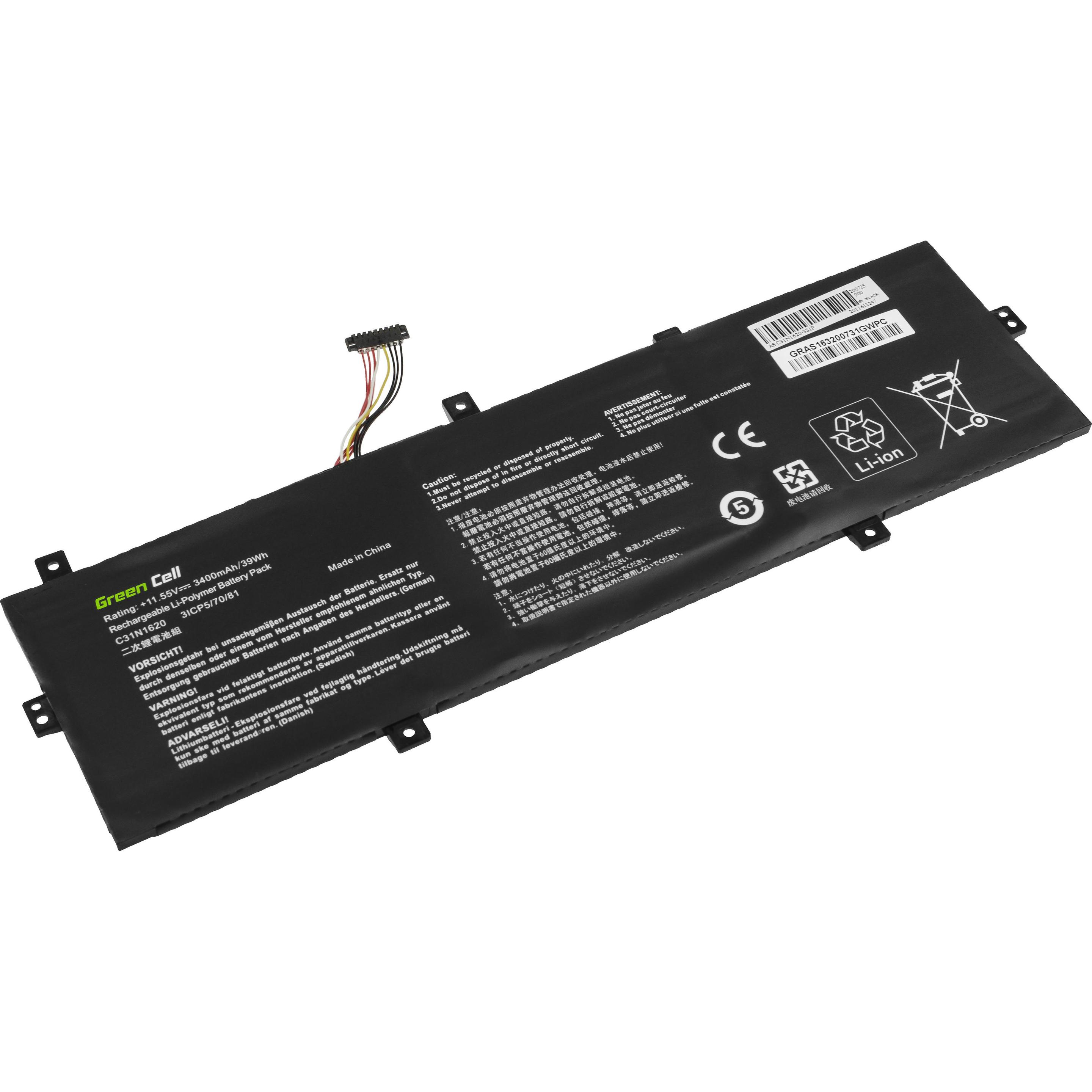 Thumbnail - ASUS C31N1620 (3 Zellen, 3400 mAh), Notebook Akku, Grün