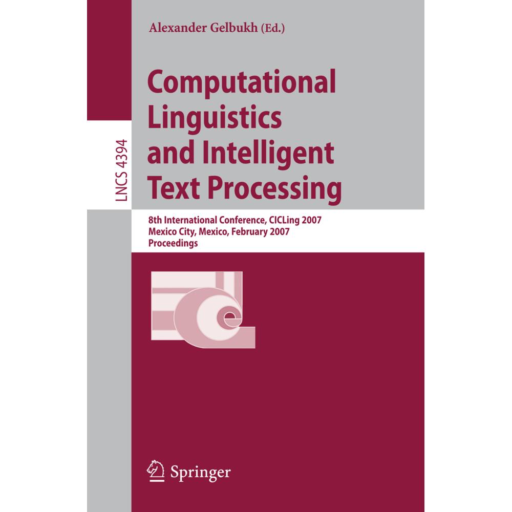 Computational Linguistics and Intelligent Text Processing, Fachbücher von Alexander Gelbukh
