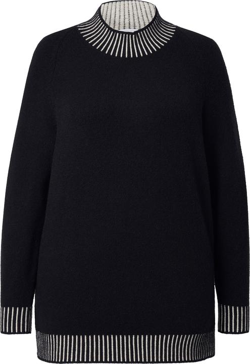 Angel of Style Pullover, Straight Fit, Stehkragen mit Streifen